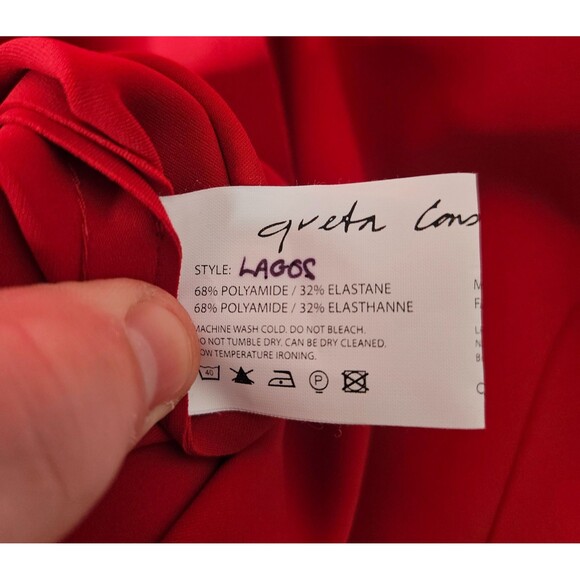 GRETA CONSTANTINE Lagos Dress Large Red Cap Sleeve Sheath Polyamide Stretch NWT - Picture 9 of 10